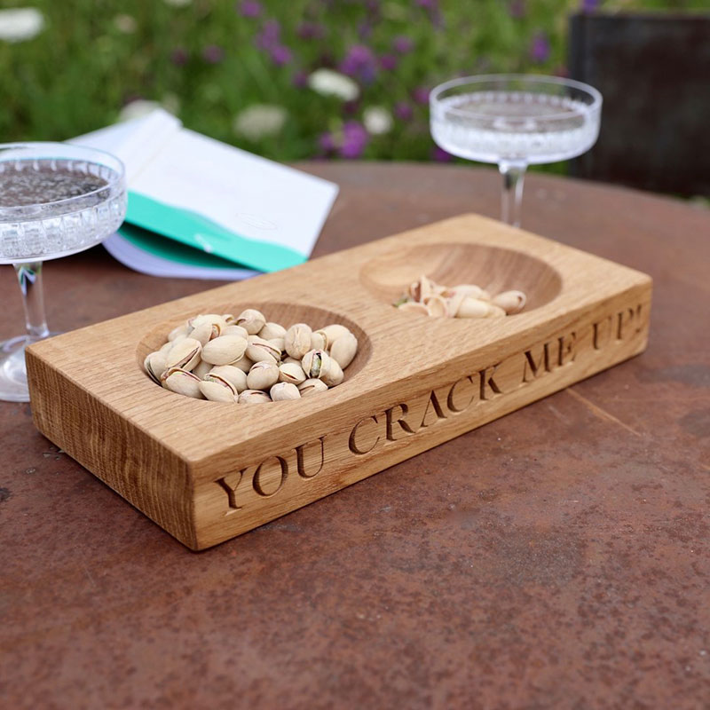 Engraved Pistachios Bowl, Oak-1