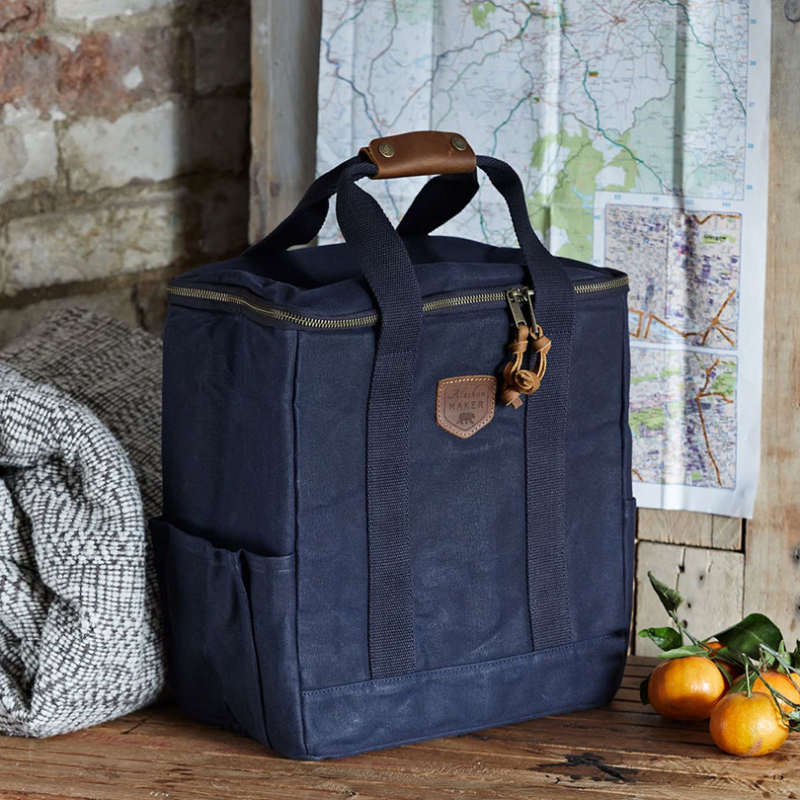 Waxed Canvas Cool Bag, Navy-0