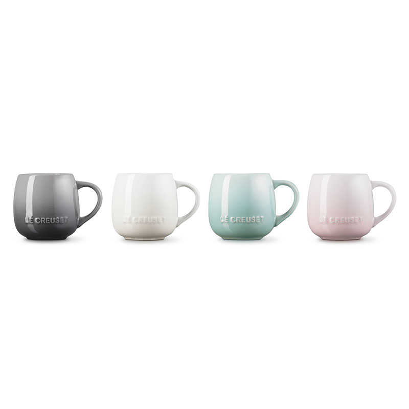 Stoneware Coupe Set of 4 Mugs, 320ml, Multi-3