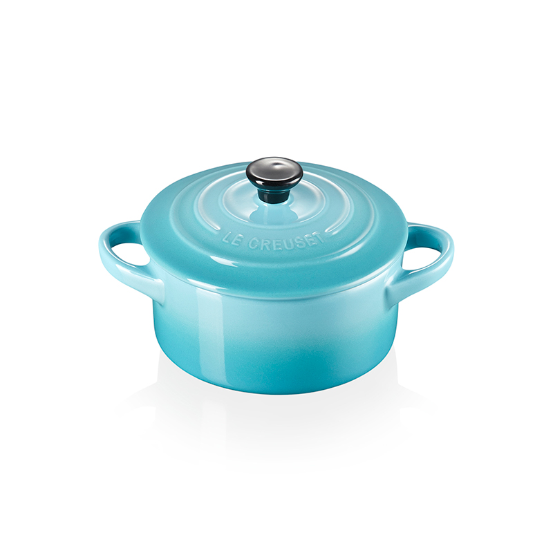 Stoneware Petite round casserole, 9cm - 250ml, Teal-0