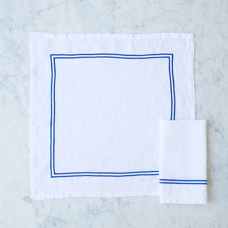 Set of Four Linen Napkins, 50 x 50cm, White-1