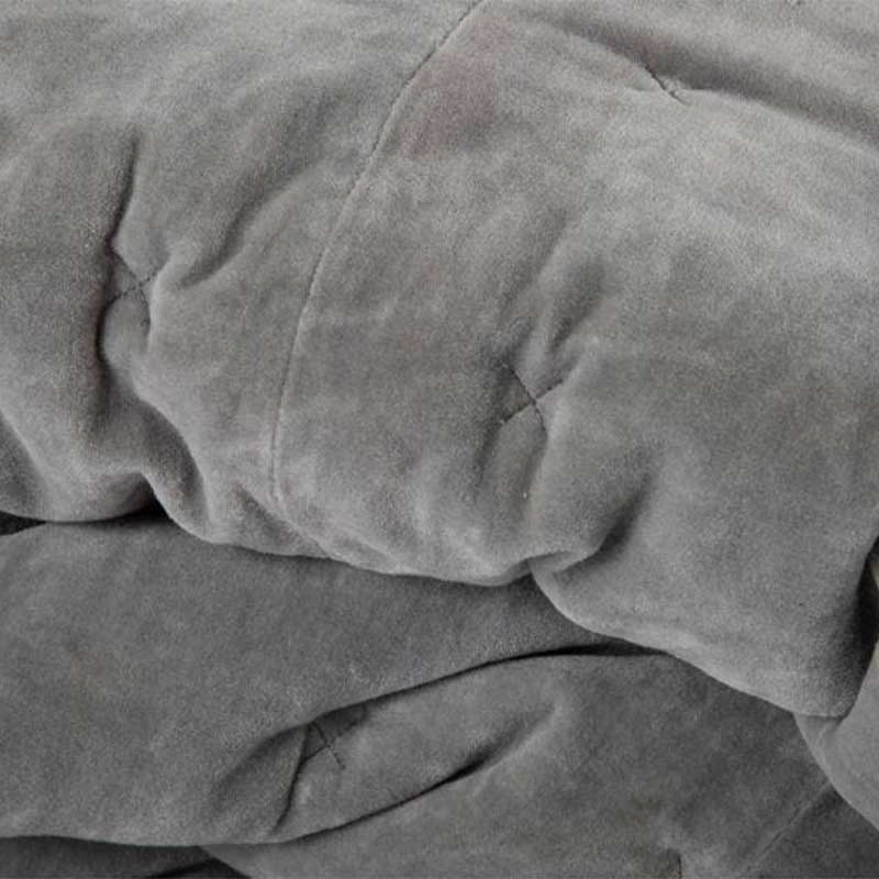 Velvet Double / King Quilt, Grey-1