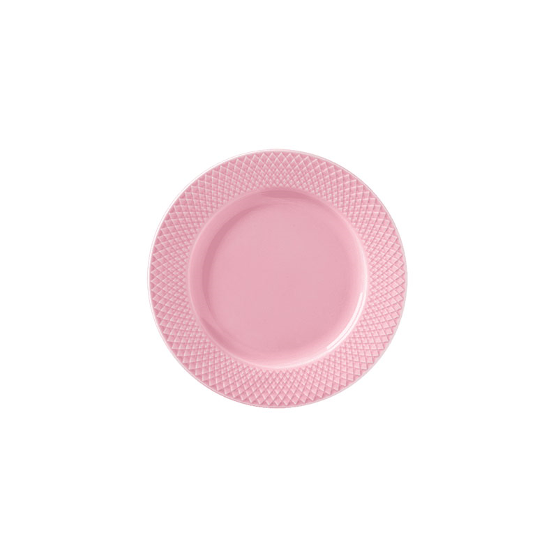 Rhombe Side Plate, D21cm, Rose-2