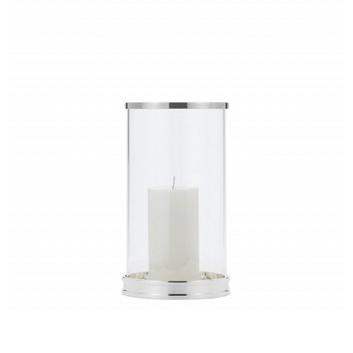 Modern Mini hurricane glass, D13 x H20cm, Silver-0