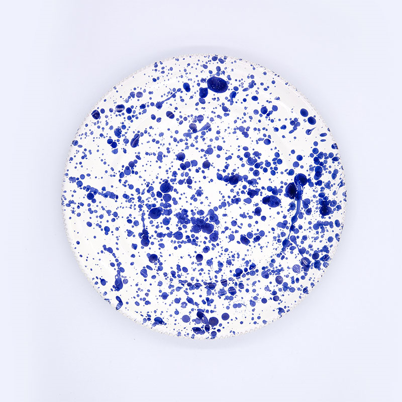 Splatter Side Plate, D21cm, Blueberry-3