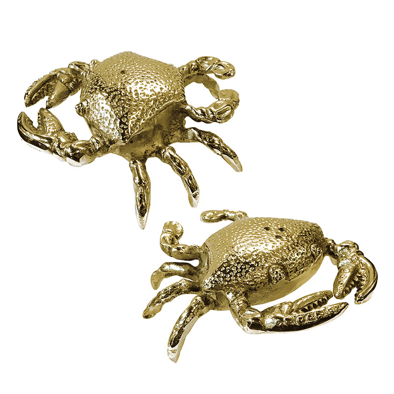 Crab Salt and Pepper Set, L10 x W9cm, Gold-1