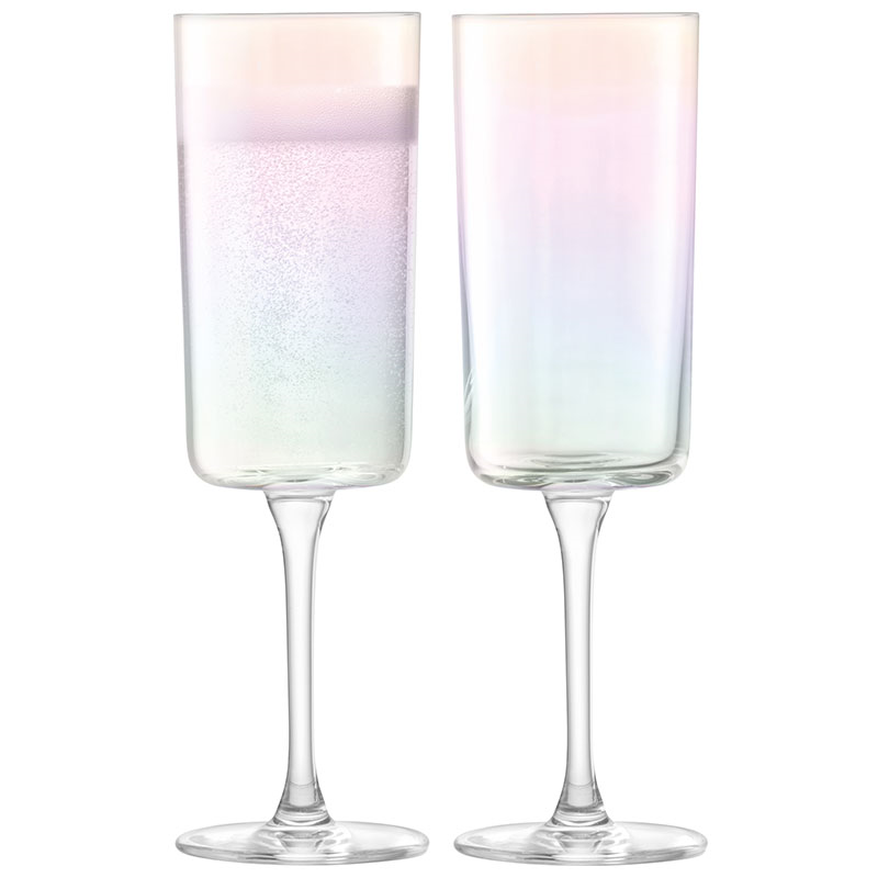 Iridescence Set of 2 Champagne Flutes, 210ml, Mother of Pearl-0