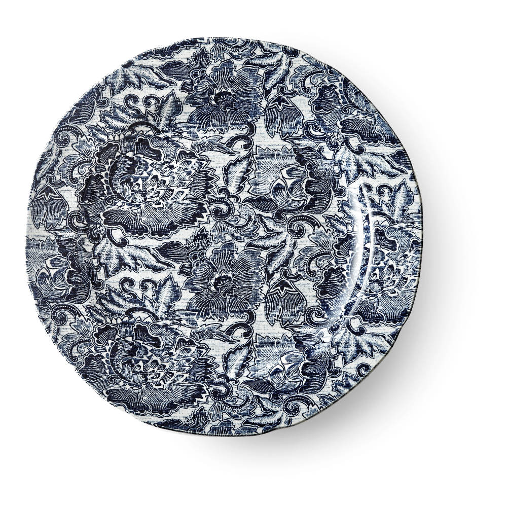 Burleigh - Faded Peony Salad plate, 22cm, Indigo-0