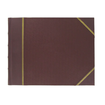 Classic Half Bound Cellar Book, L22 x W28.5cm, Burgundy Hide-0