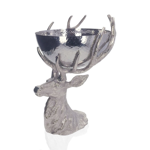 Stag Bowl, H40 x W28 x D30 cm, Silver-1