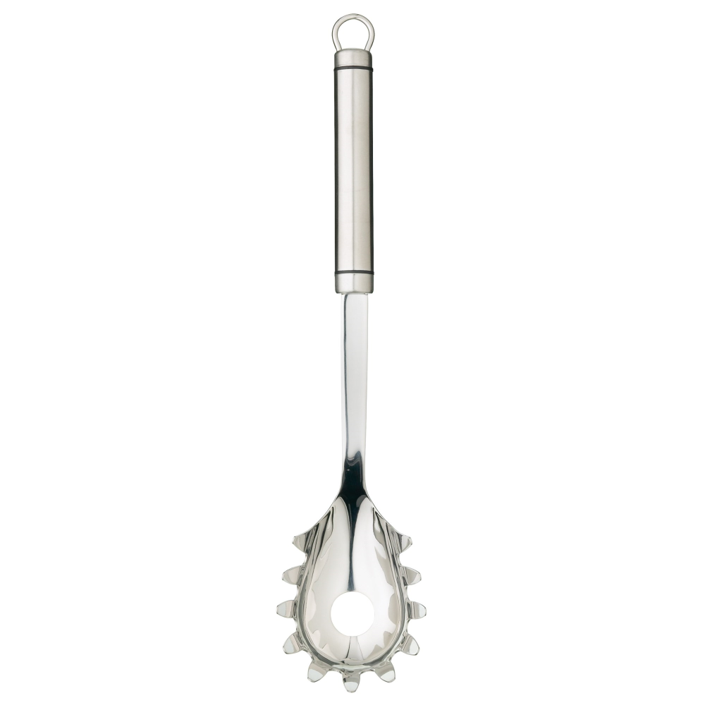 Oval Handled Spaghetti spoon, stainless steel-0