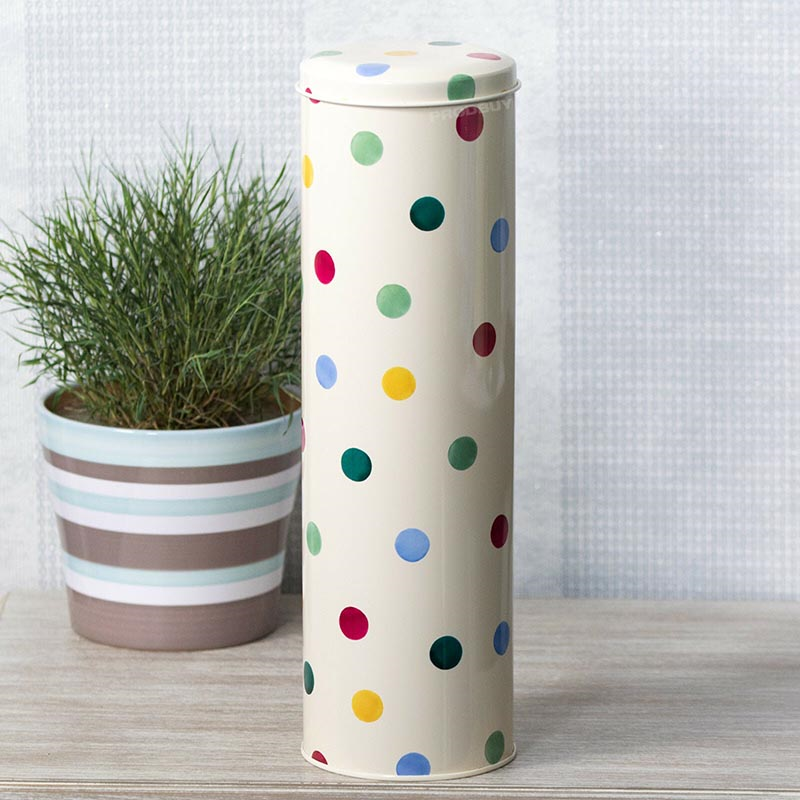 Polka Dot Extra Tall Tin, 10cm x 30cm-1