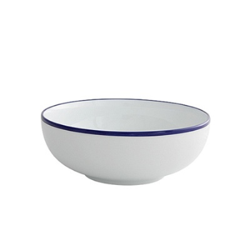 Cereal Bowl, Canteen, White/Blue Rim, Set of 6-0