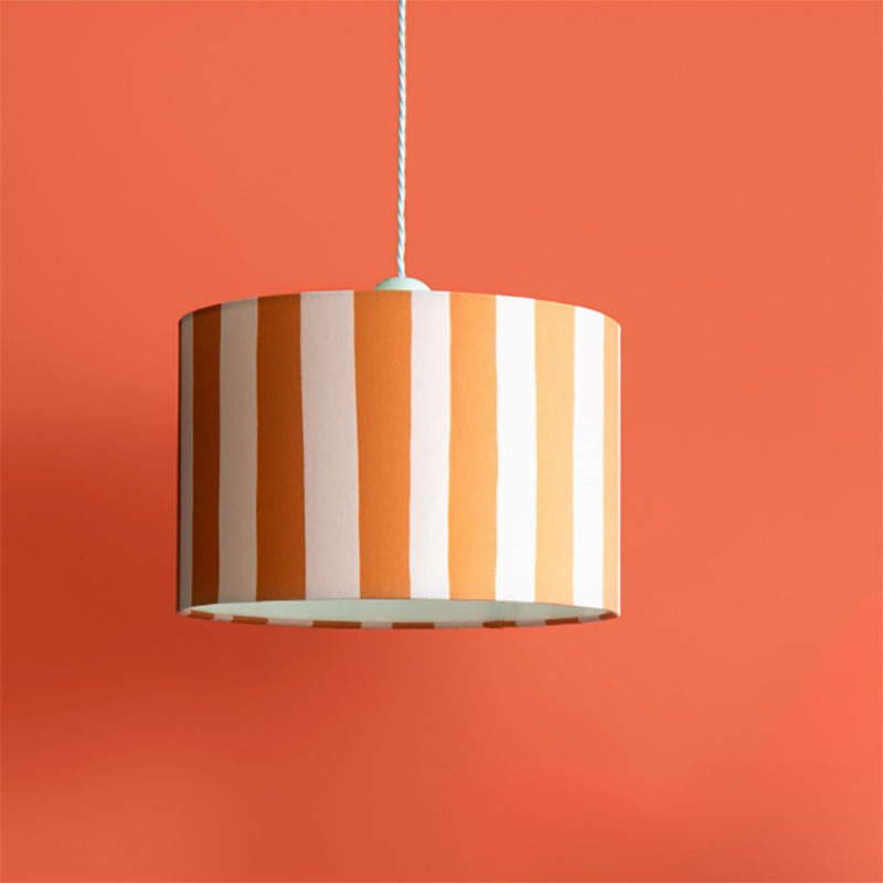 Stripe Drum Shade, 35cm, Pink & Orange-2