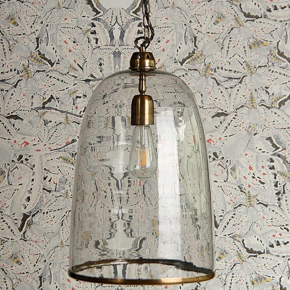 Percy Large pendant light, D28 x H40cm, Brass Chain-0