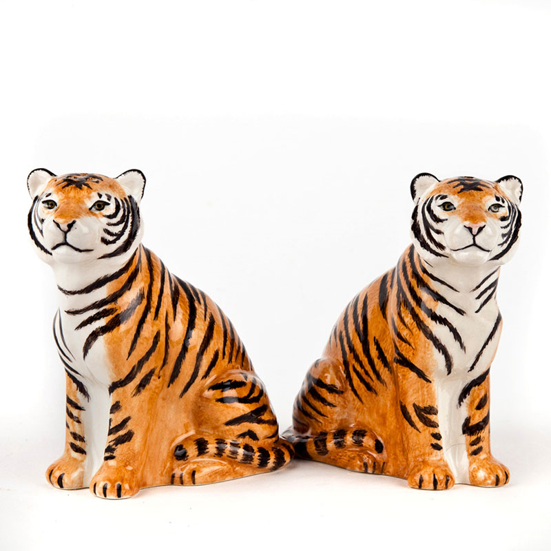 Tiger Salt & Pepper Shakers, H9cm, Orange-2