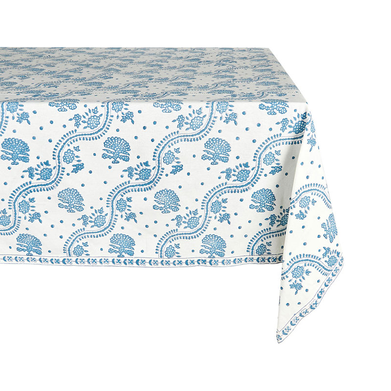 Kalee Linen Tablecloth, 170 x 250cm, Blue-1