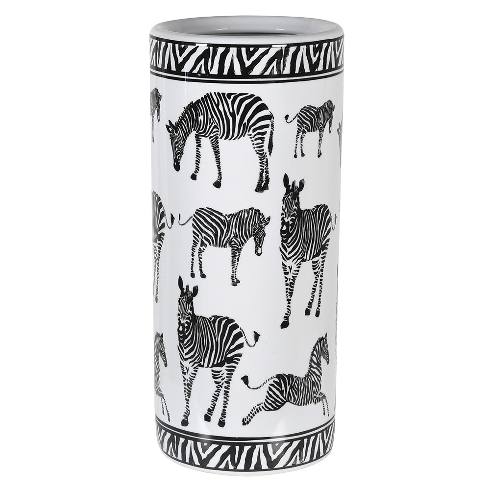 Zebra Umbrella Stand, H45cm, Black & White-0