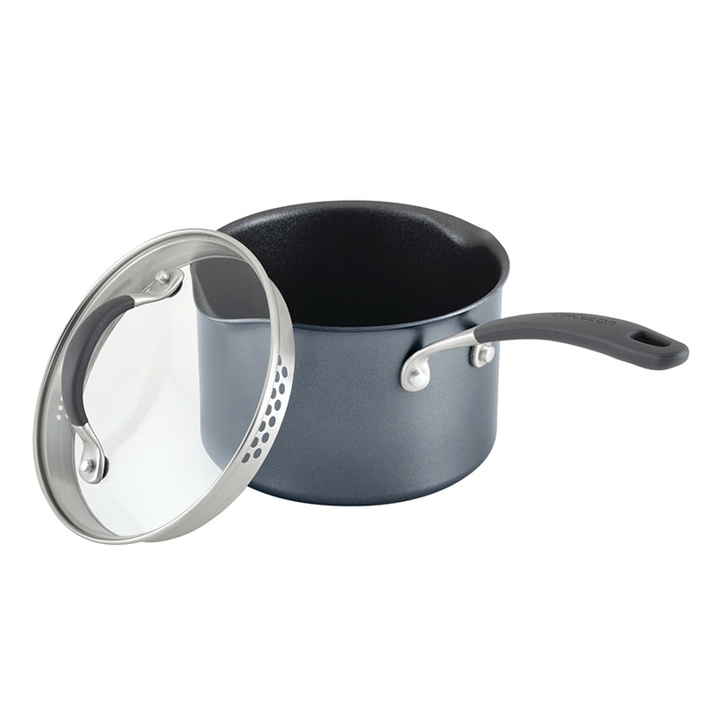 A1 Non-Stick  Straining Saucepan, 18cm, Grey-1