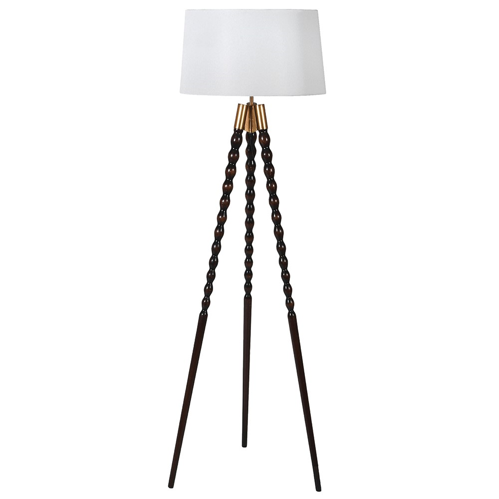 Wooden Spindle Floor Lamp, H160cm, Black-0