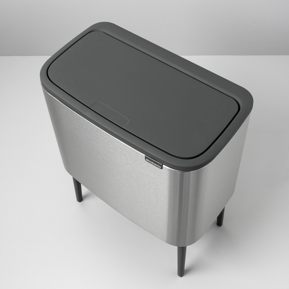 Bo Recycling Bin with 2 Inner Buckets, 34L Matt Steel Fingerprint Proof-9