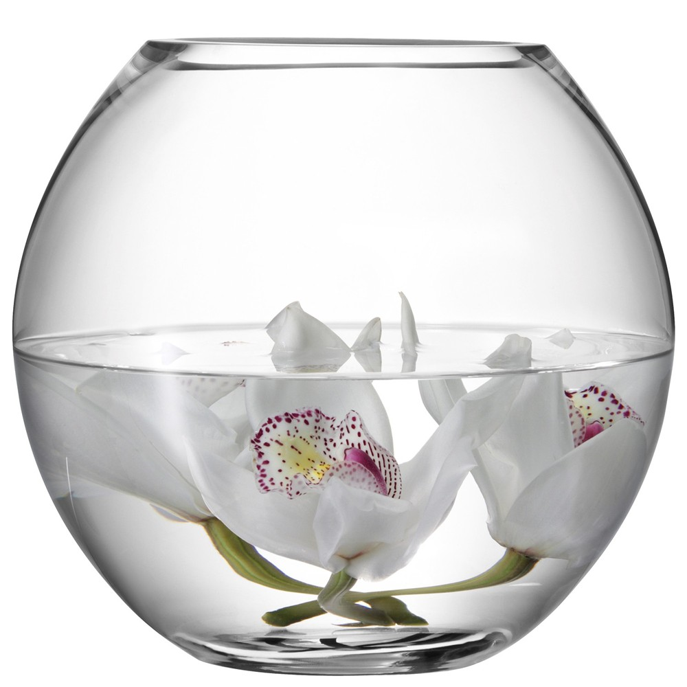 Flower Round bouquet vase, 22cm, clear-2