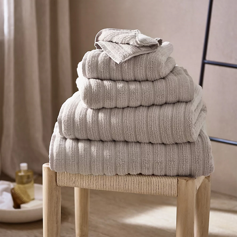 Rib Hydrocotton Bath Towel, 70 x 125cm, Oatmeal-0