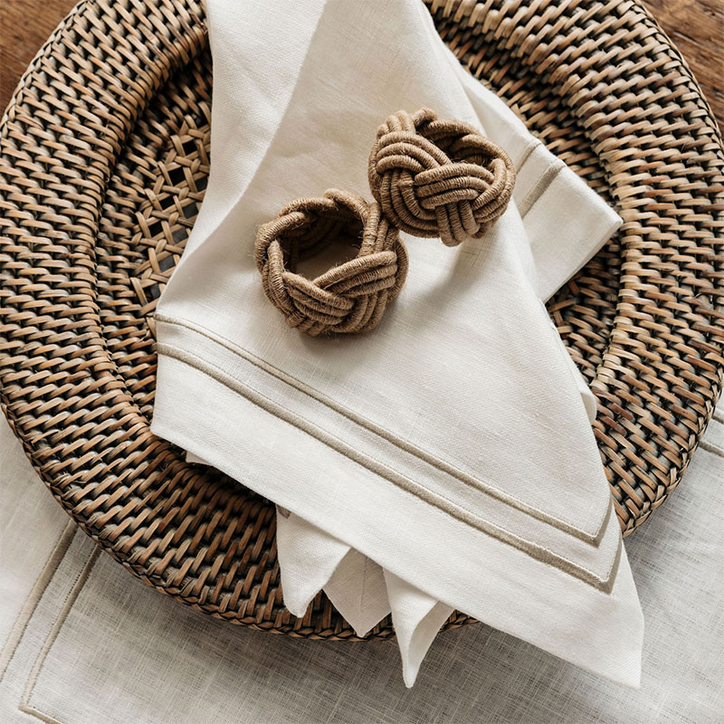 Sophie Classic Two Cord Napkin, 50cm, Natural-2