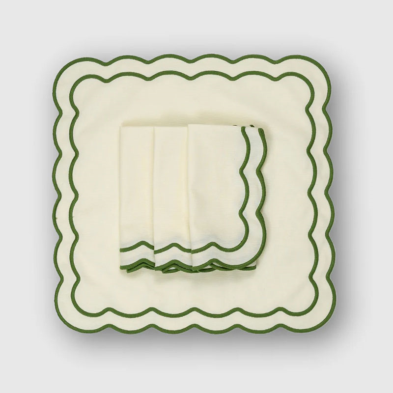 Apple Set of 4 Napkins, 50 x 50cm, Green-0