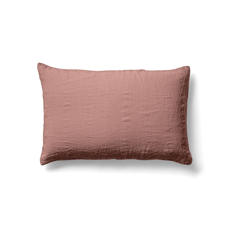 Linen Pair of Standard Pillowcases, Rust-3