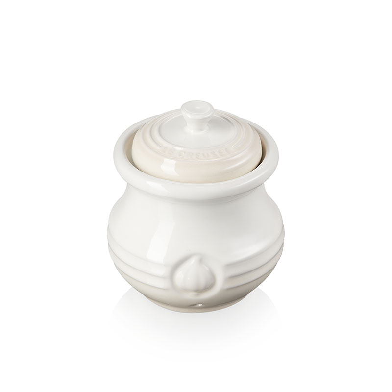 Stoneware Garlic keeper, 12.5 x 7cm, Meringue-0