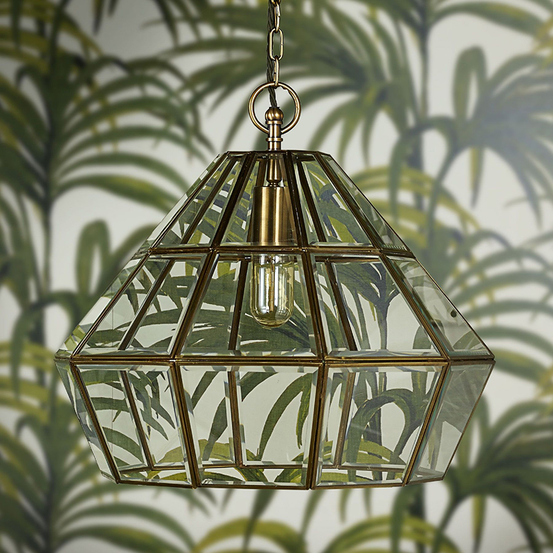 Borealis Large Lantern Pendant, H34cm x W43cm, Antique Brass-0