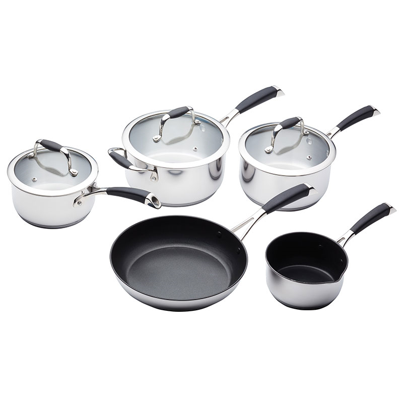 Five piece deluxe cookware set, Non-Stick Stainless Steel-0