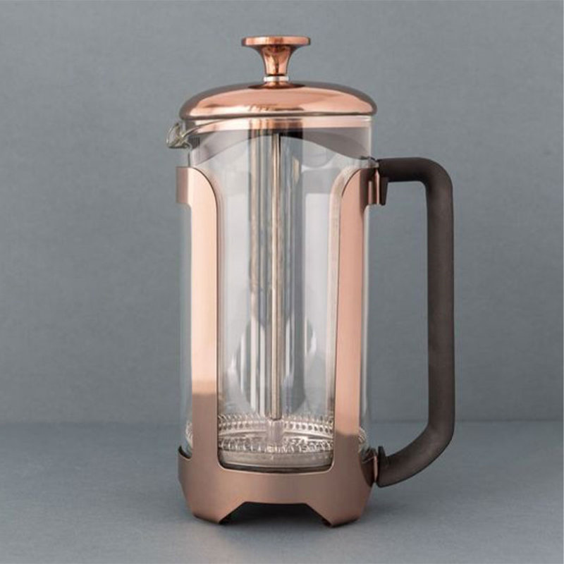 Roma Stainless Steel Cafetière, 8 Cup, Copper-0