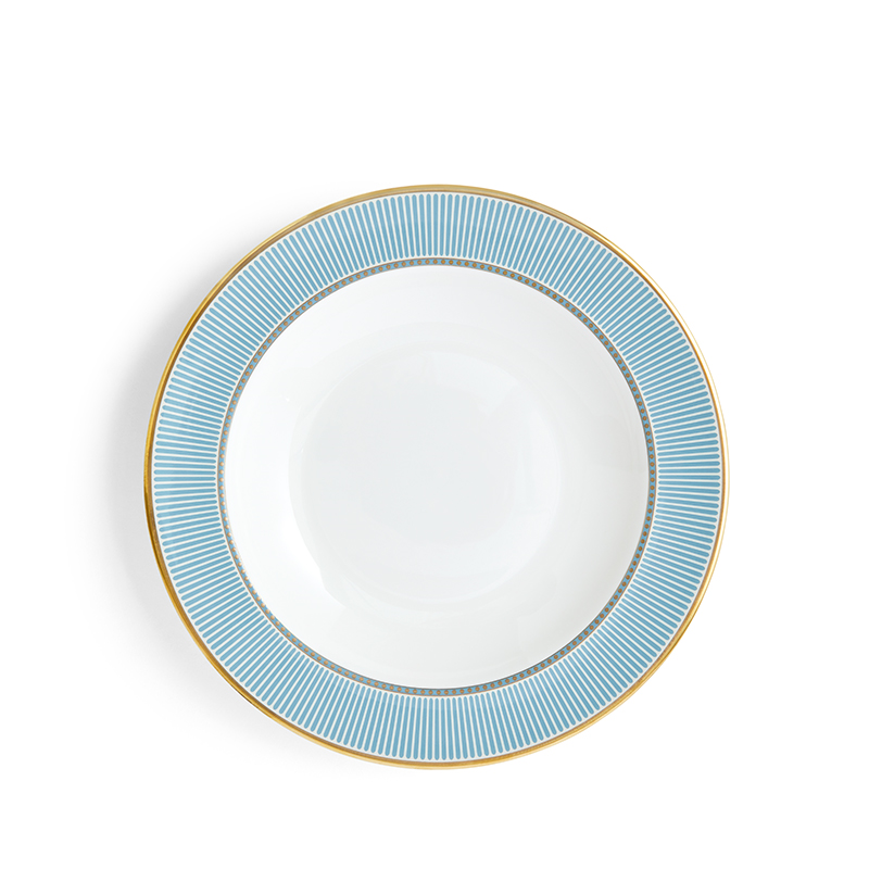 Helia Rimmed Soup Plate, D23cm, Mint Green-0