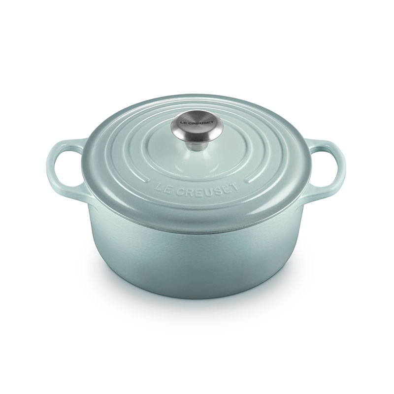 Cast Iron Round Casserole, 24cm, Sea Salt-0