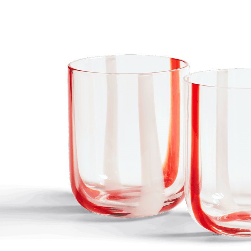 Mila Set of 6 Tumblers, Red & White-3