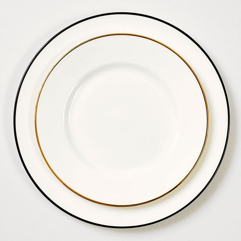 Dessert Plate, D21cm, Gold Rim-1