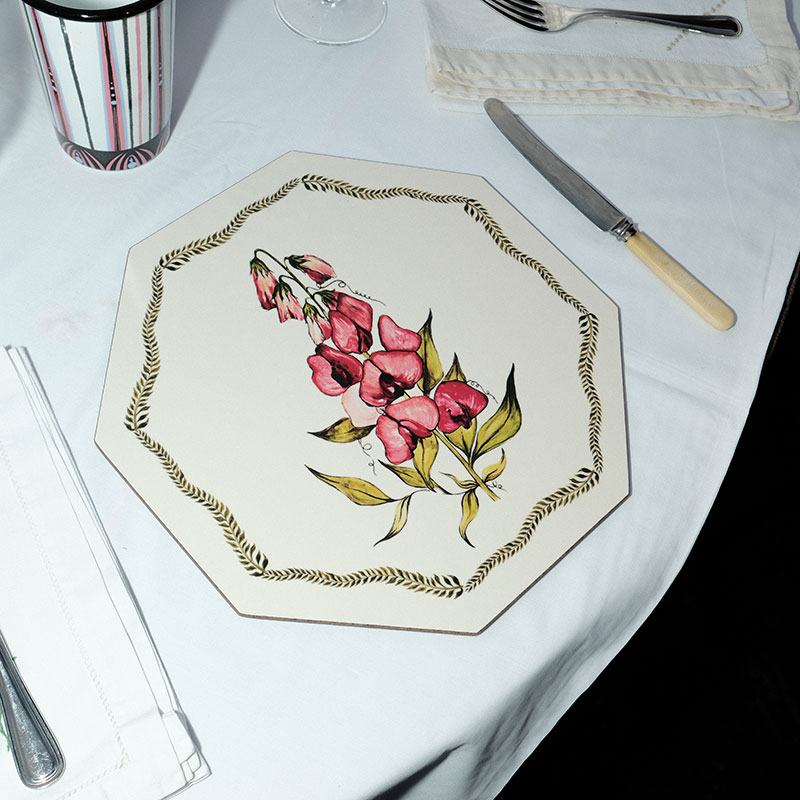 Bell Hutley Table Mat, 28 x 28cm, Foxglove-4