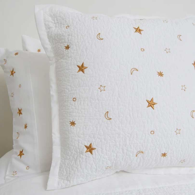 Constellations Bedding Cushion, White-1