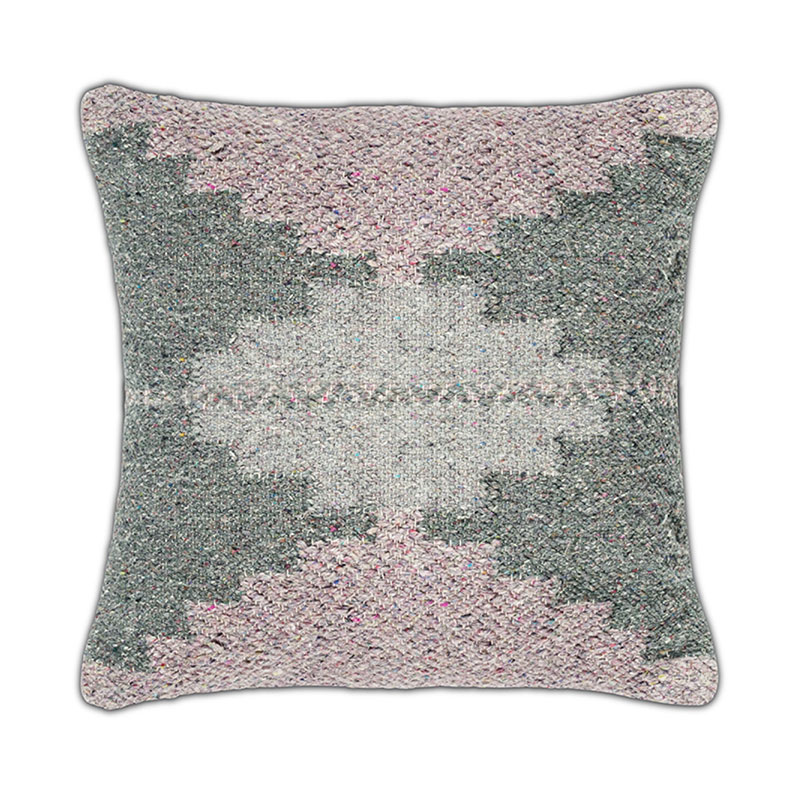 Dhanda Recycled Wool Cushion Cover, 50 x 50cm, Moss & Natural-1