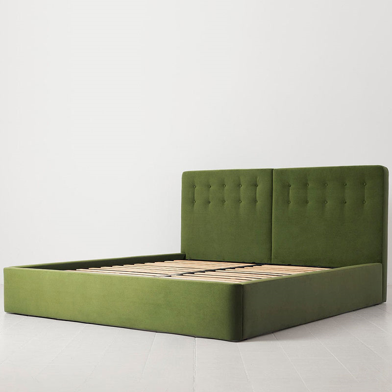 Bed 01 Velvet Super King Size Frame, Vine-1