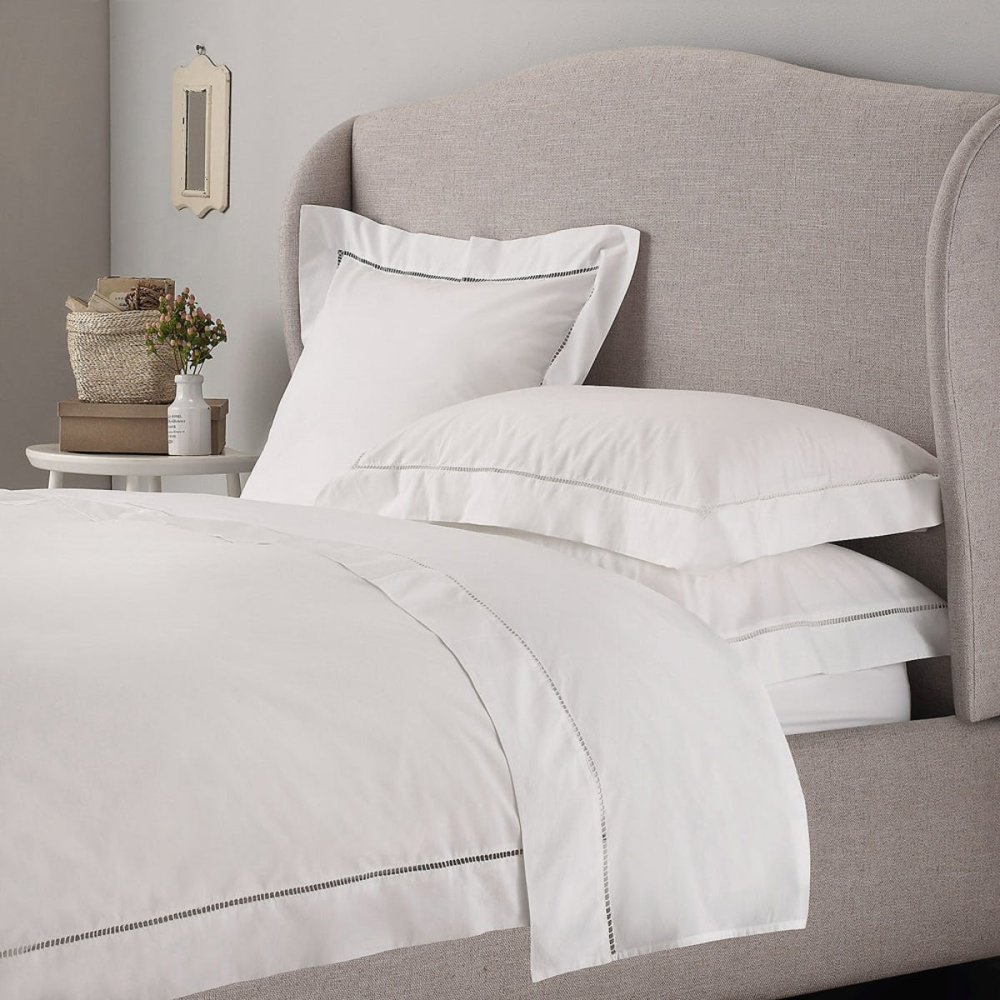 Santorini - 200 Thread Count Cotton Double duvet cover, W200 x L200cm, White-0