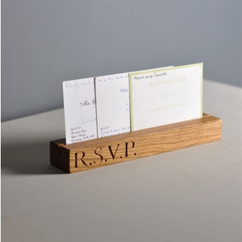 Engraved Invitation Holder, 'RSVP', Oak, 30 x 5 x 3.5cm-0