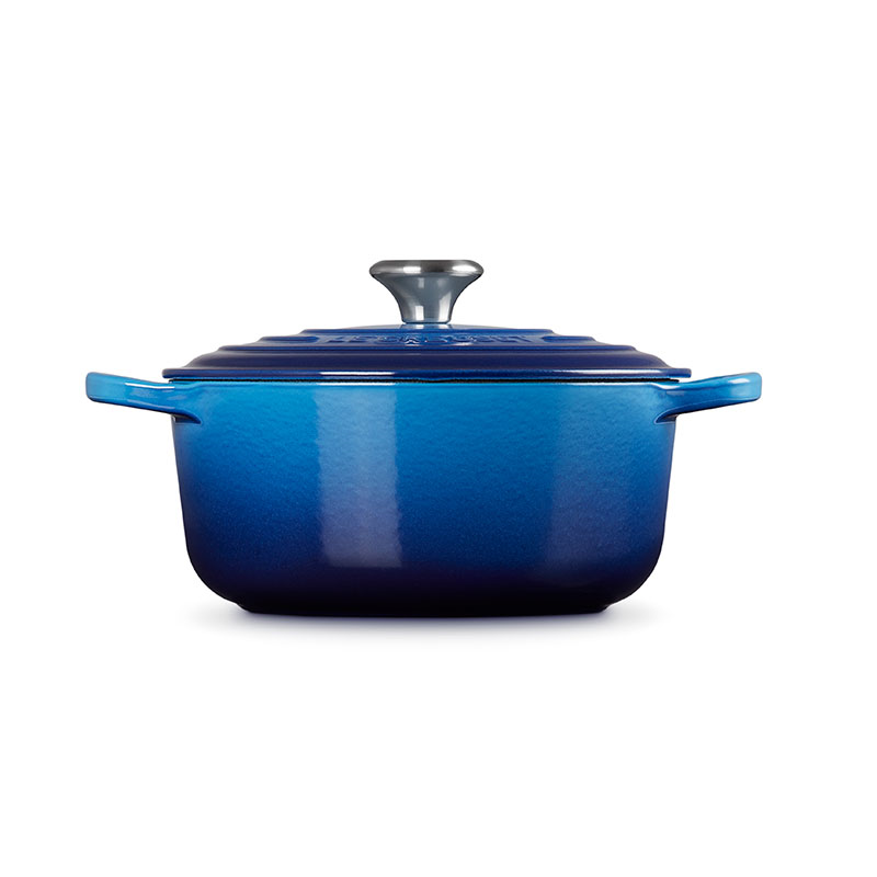 Signature Cast Iron Round Casserole, 20cm, Azure-4