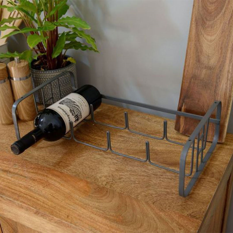 Living Nostalgia 4 Bottle Wire Wine Rack, Soft Grey-1