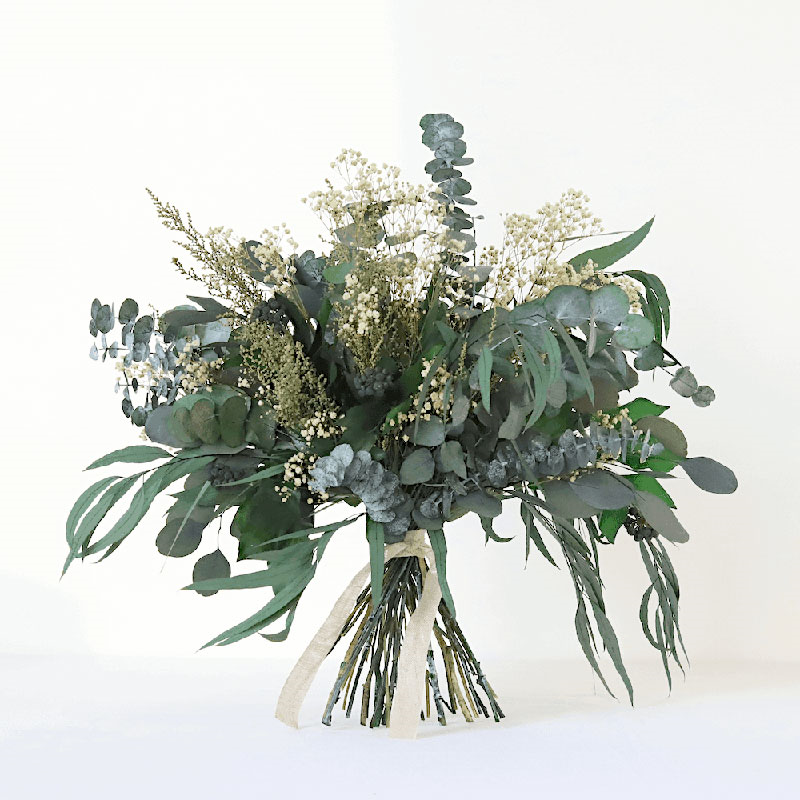 Greenery & Neutrals Large hand-tied bouquet, H42-48cm, Matcha-0