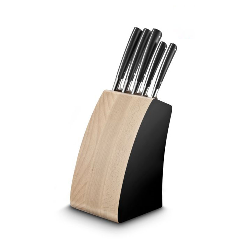 Edonist 5 Piece Knife Block Set, Black-0