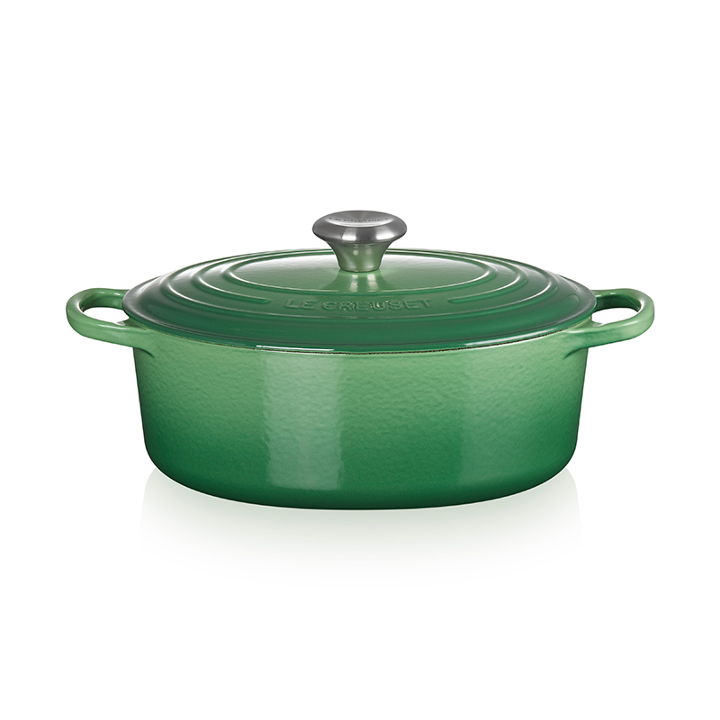 Signature Cast Iron Oval Casserole, 27cm, Bamboo-3