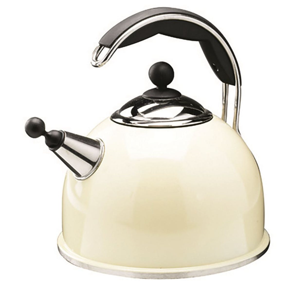 Whistling Kettle, Stainless Steel, Cream-0